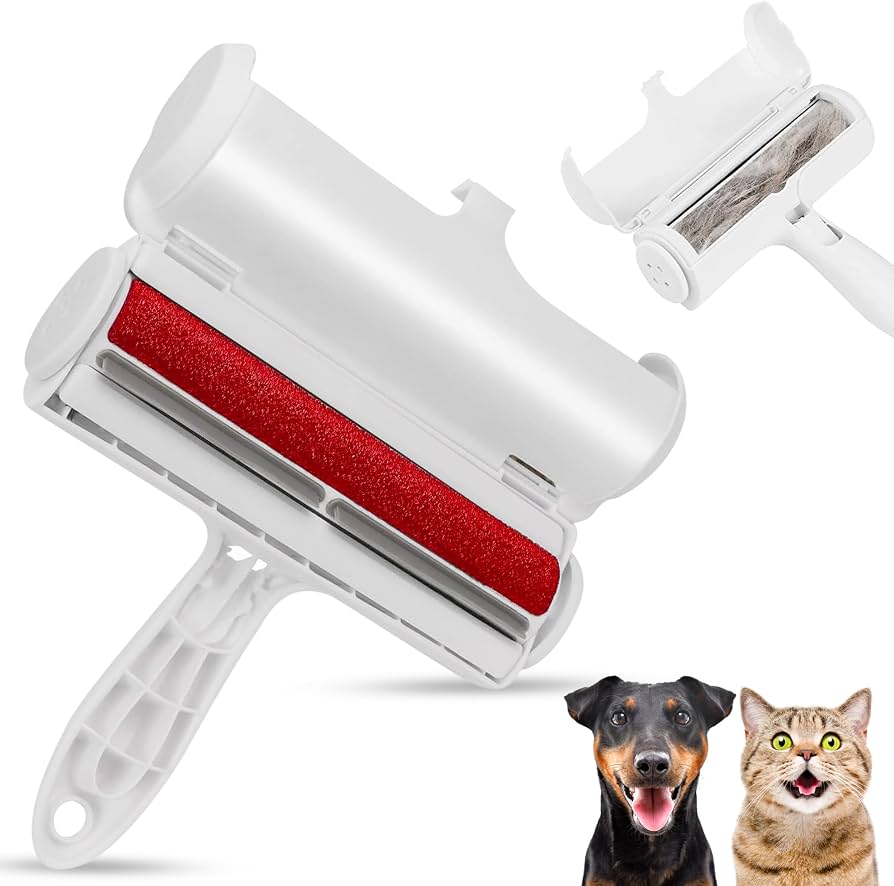 Silicone Two-way Reusable Cat Pet Hair Remover Roller Sticker Brush
