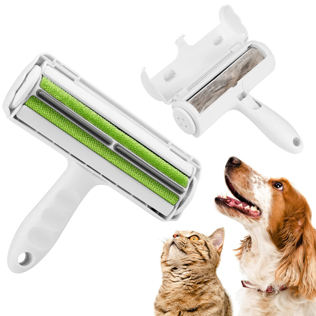 Silicone Two-way Reusable Cat Pet Hair Remover Roller Sticker Brush