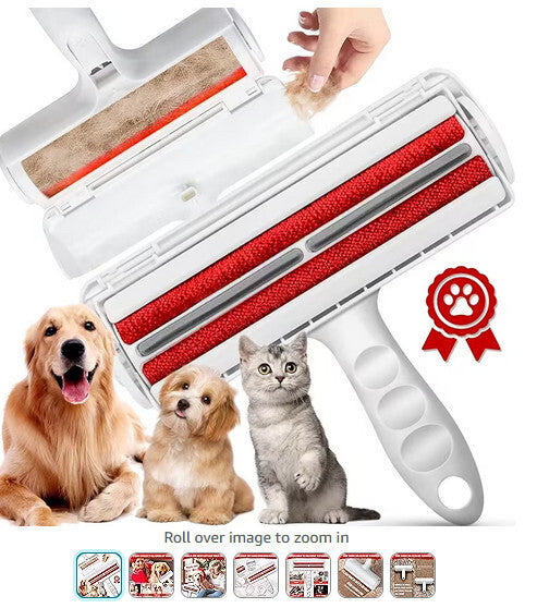 Silicone Two-way Reusable Cat Pet Hair Remover Roller Sticker Brush