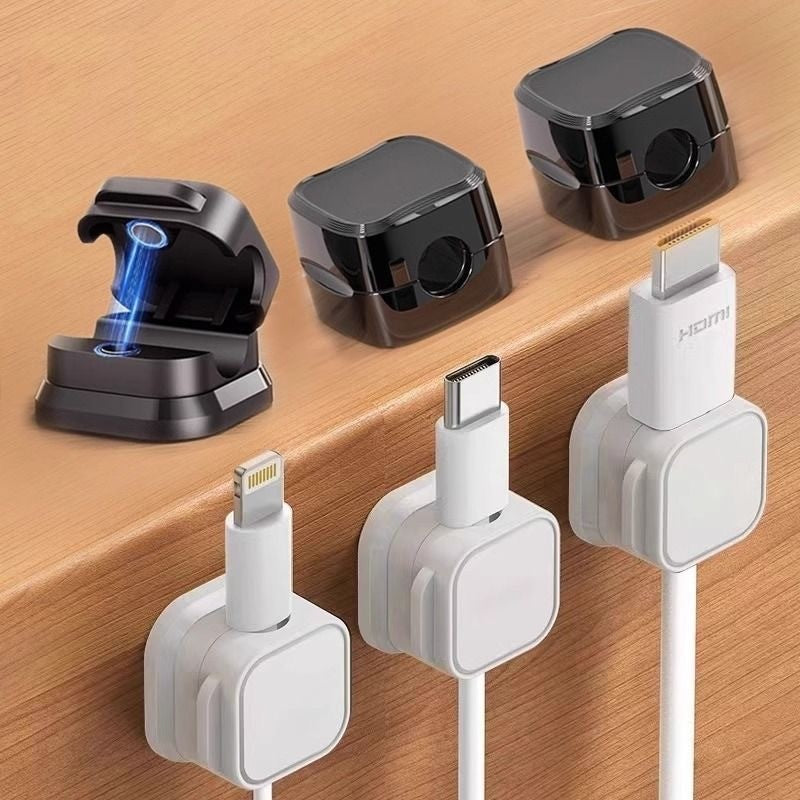 Magnetic Cable Holder for Desk – Adjustable Wire Organizer (Under Desk)