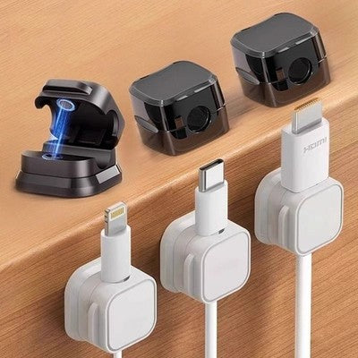 Magnetic Cable Holder for Desk – Adjustable Wire Organizer (Under Desk)
